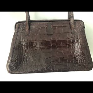 MaxMara Leather Handbag, Embossed  Dark Burgundy